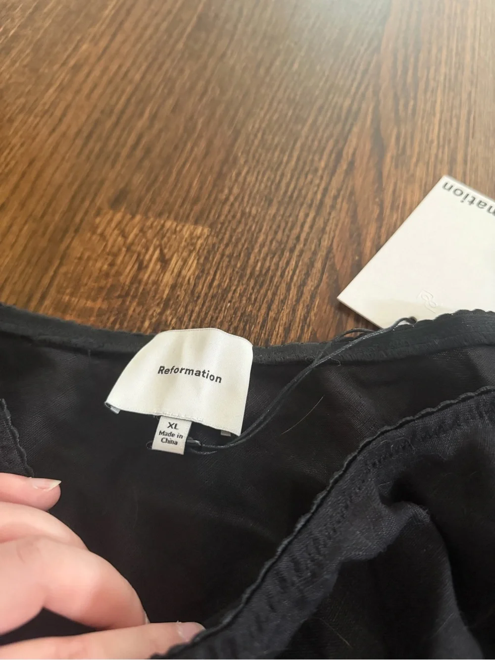 NWT Reformation Brandy Linen Skirt XL Black - Picture 3 of 4